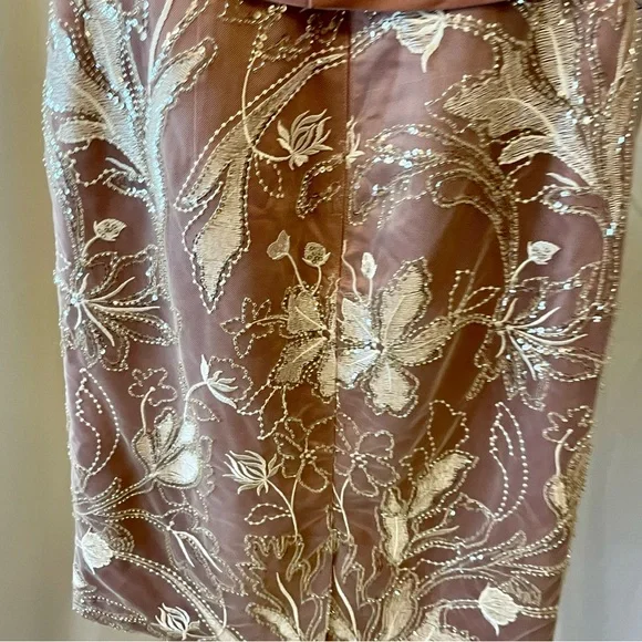 NWT Azazie "Zinnia" Bridesmaid Party Formal Embroidered Sequence Midi Dress Sz 6 - Picture 7 of 11